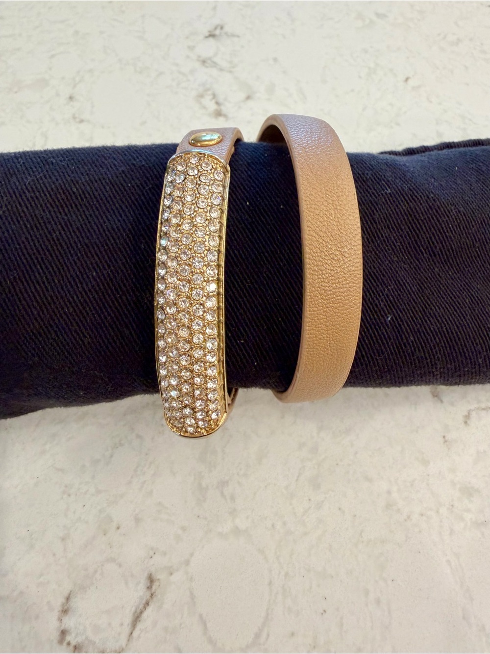 Park Lane Rhinestone Pavé Tan Wrap Bracelet. Like New